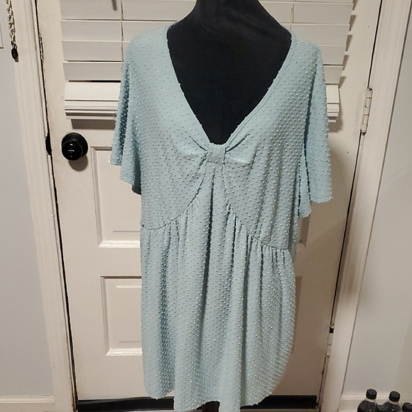 Honeyme Tops - Honeyme Light Blue Textured Top